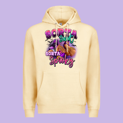 Premium Hoodie Sorta sweet sorta spooky sneaker and heel afro wom