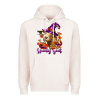 Pale Pink Spooky Goat Premium Hoodie - RanaPortraitStore