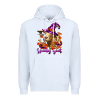 White Spooky Goat Premium Hoodie - RanaPortraitStore