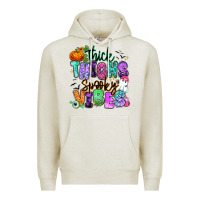 Oatmeal Heather Thick thighs spooky vibes Premium Hoodie - RanaPortraitStore