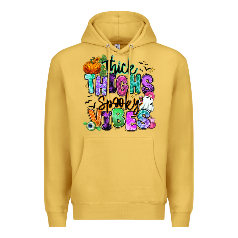 Thick Thighs Spooky Vibes Premium Hoodie by RanaPortraitStore | Teevron