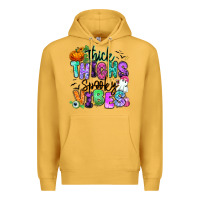 Mustard Thick thighs spooky vibes Premium Hoodie - RanaPortraitStore
