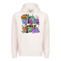 Pale Pink Thick thighs spooky vibes Premium Hoodie - RanaPortraitStore