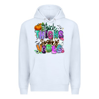 White Thick thighs spooky vibes Premium Hoodie - RanaPortraitStore