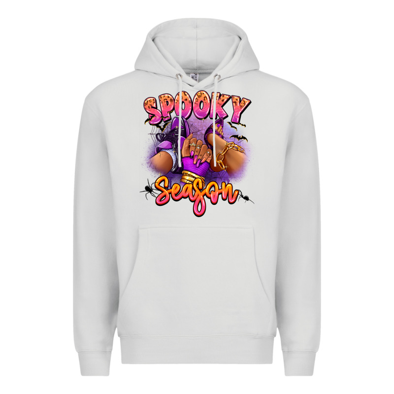 Spooky Season Sneaker And Heel Afro Woman Premium Hoodie by RanaPortraitStore | Teevron