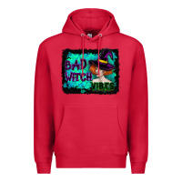 Cardinal Halloween Bad Witch Vibes Watercolor Premium Hoodie - RanaPortraitStore