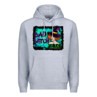 Heather Grey Halloween Bad Witch Vibes Watercolor Premium Hoodie - RanaPortraitStore