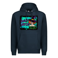 Navy Halloween Bad Witch Vibes Watercolor Premium Hoodie - RanaPortraitStore