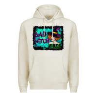 Oatmeal Heather Halloween Bad Witch Vibes Watercolor Premium Hoodie - RanaPortraitStore