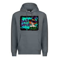Rock Halloween Bad Witch Vibes Watercolor Premium Hoodie - RanaPortraitStore