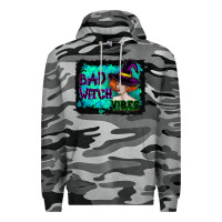 Slate Camo Halloween Bad Witch Vibes Watercolor Premium Hoodie - RanaPortraitStore