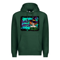 Sports Green Halloween Bad Witch Vibes Watercolor Premium Hoodie - RanaPortraitStore