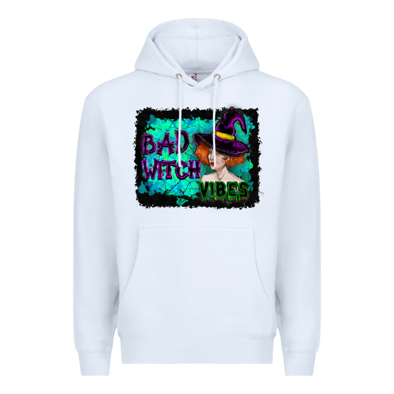 Halloween Bad Witch Vibes Watercolor Premium Hoodie by RanaPortraitStore | Teevron