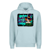 Blue Mist Halloween Bad Witch Vibes Watercolor Premium Hoodie - RanaPortraitStore