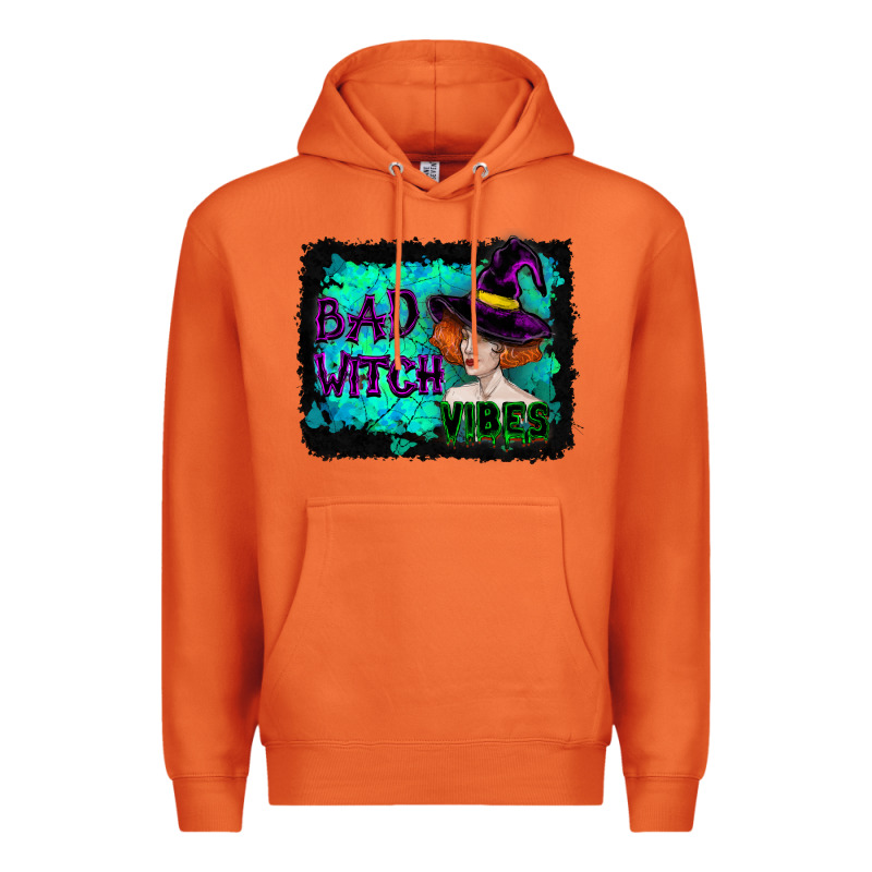 Halloween Bad Witch Vibes Watercolor Premium Hoodie by RanaPortraitStore | Teevron