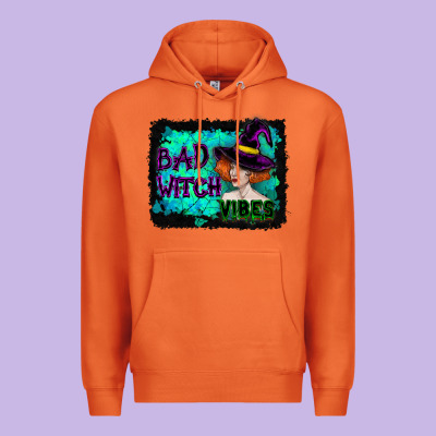 Premium Hoodie Halloween Bad Witch Vibes Watercolor