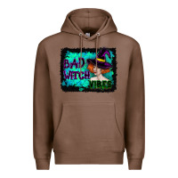 Chestnut Halloween Bad Witch Vibes Watercolor Premium Hoodie - RanaPortraitStore