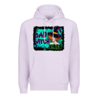 Lilac Halloween Bad Witch Vibes Watercolor Premium Hoodie - RanaPortraitStore