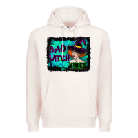 Pale Pink Halloween Bad Witch Vibes Watercolor Premium Hoodie - RanaPortraitStore