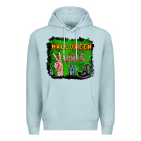 Blue Mist Watercolor Halloween Vibes Premium Hoodie - RanaPortraitStore
