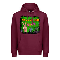 Burgundy Watercolor Halloween Vibes Premium Hoodie - RanaPortraitStore