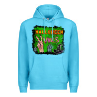 Ocean Blue Watercolor Halloween Vibes Premium Hoodie - RanaPortraitStore