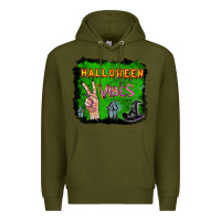 Army Green Watercolor Halloween Vibes Premium Hoodie - RanaPortraitStore