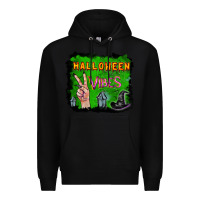 Black Watercolor Halloween Vibes Premium Hoodie - RanaPortraitStore
