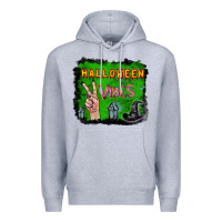 Heather Grey Watercolor Halloween Vibes Premium Hoodie - RanaPortraitStore