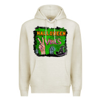 Oatmeal Heather Watercolor Halloween Vibes Premium Hoodie - RanaPortraitStore