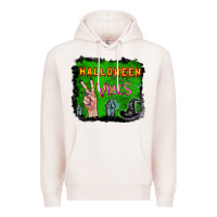 Pale Pink Watercolor Halloween Vibes Premium Hoodie - RanaPortraitStore