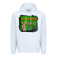 White Watercolor Halloween Vibes Premium Hoodie - RanaPortraitStore