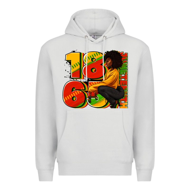 1865 Juneteenth Afro Woman Premium Hoodie by RanaPortraitStore | Teevron