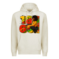 Oatmeal Heather 1865 Juneteenth afro woman Premium Hoodie - RanaPortraitStore