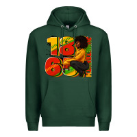 Sports Green 1865 Juneteenth afro woman Premium Hoodie - RanaPortraitStore
