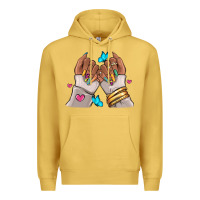 Antique Gold Afro woman nail art Premium Hoodie - RanaPortraitStore