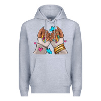 Heather Grey Afro woman nail art Premium Hoodie - RanaPortraitStore