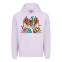Lilac Afro woman nail art Premium Hoodie - RanaPortraitStore