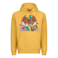 Mustard Afro woman nail art Premium Hoodie - RanaPortraitStore