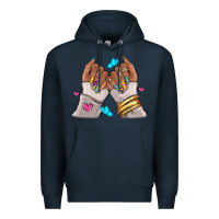 Navy Afro woman nail art Premium Hoodie - RanaPortraitStore