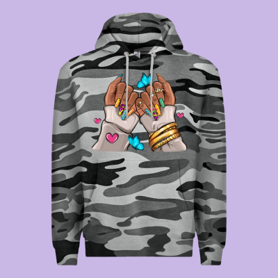 Afro Woman Nail Art Premium Hoodie Designed By Ranaportraitstore