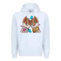 White Afro woman nail art Premium Hoodie - RanaPortraitStore