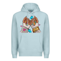 Blue Mist Afro woman nail art Premium Hoodie - RanaPortraitStore