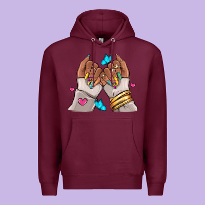 Afro Woman Nail Art Premium Hoodie Designed By Ranaportraitstore