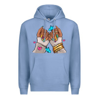 Colony Blue Afro woman nail art Premium Hoodie - RanaPortraitStore