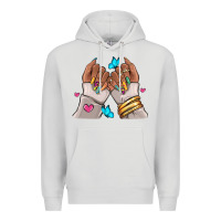 Dove Grey Afro woman nail art Premium Hoodie - RanaPortraitStore