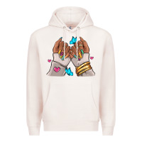 Pale Pink Afro woman nail art Premium Hoodie - RanaPortraitStore