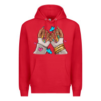Red Afro woman nail art Premium Hoodie - RanaPortraitStore