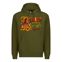Army Green Afro American black mother leader queen Premium Hoodie - RanaPortraitStore