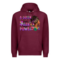 Burgundy A queen will always turn pain into power Premium Hoodie - RanaPortraitStore
